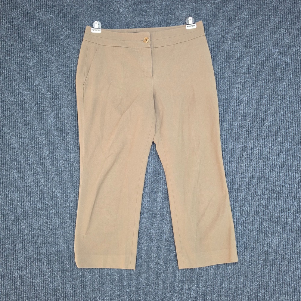 Talbots Petites Tan Stretch Straight Leg Trousers Dress Pants Size 4P